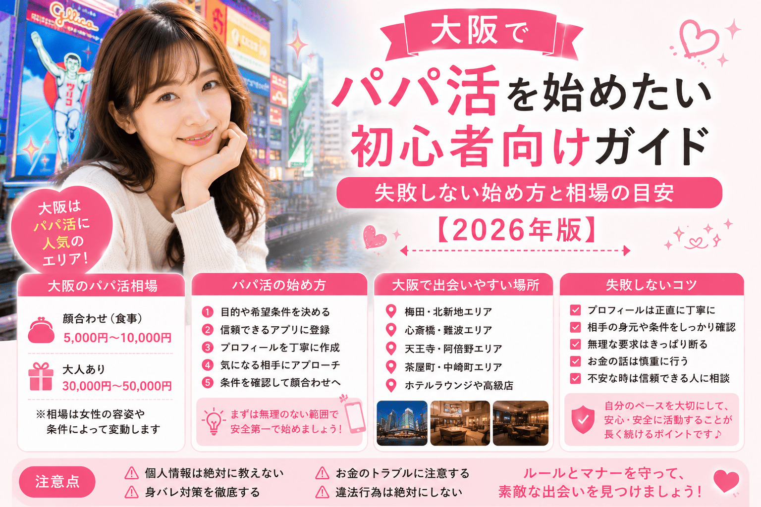 大阪でパパ活を始めたい初心者向けガイド｜失敗しない始め方と相場の目安【2026年版】
